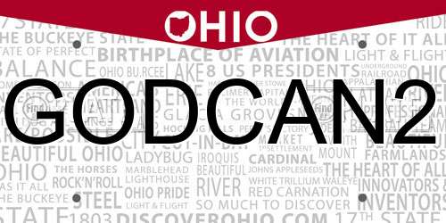 GODCAN2 Ohio License Plate