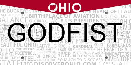 GODFIST Ohio License Plate