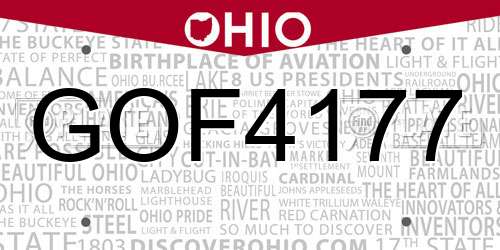 GOF4177 Ohio License Plate