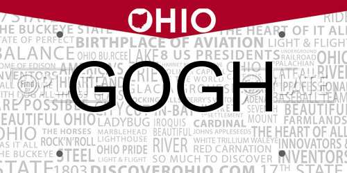 GOGH Ohio License Plate