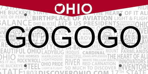 GOGOGO Ohio License Plate