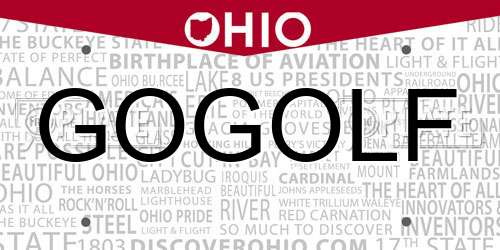 GOGOLF Ohio License Plate