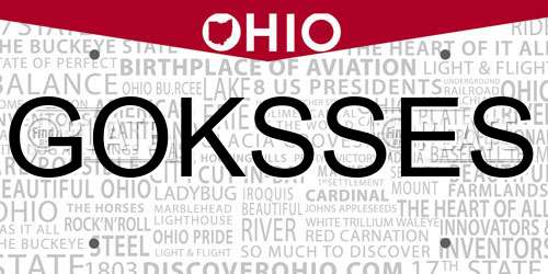 GOKSSES Ohio License Plate