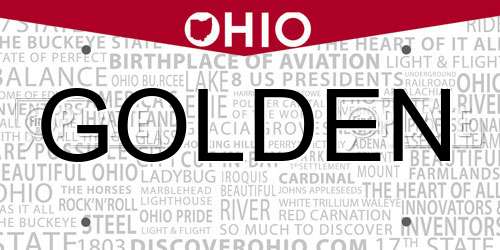 GOLDEN Ohio License Plate
