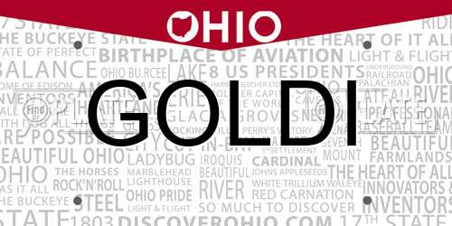 GOLDI Ohio License Plate