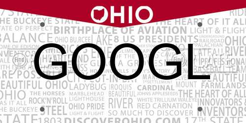GOOGL Ohio License Plate