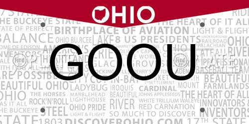 GOOU Ohio License Plate