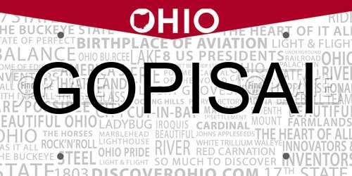 GOPISAI Ohio License Plate