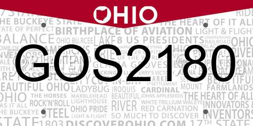 GOS2180 Ohio License Plate