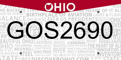 GOS2690 Ohio License Plate