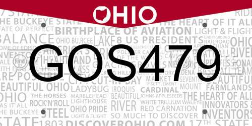 GOS479 Ohio License Plate