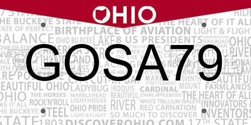 GOSA79 Ohio License Plate
