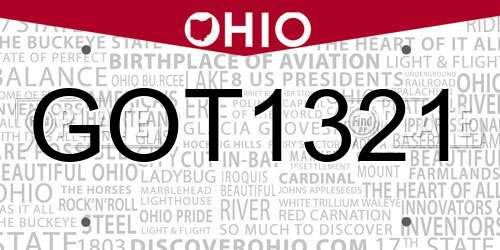 GOT1321 Ohio License Plate