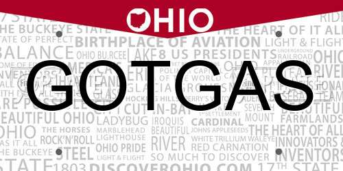 GOTGAS Ohio License Plate