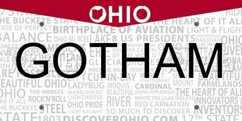 GOTHAM Ohio License Plate
