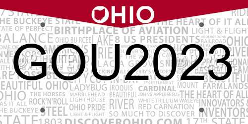 GOU2023 Ohio License Plate