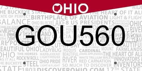 GOU560 Ohio License Plate