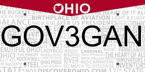 GOV3GAN Ohio License Plate