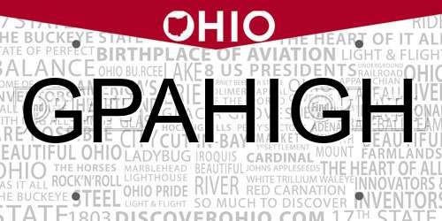 GPAHIGH Ohio License Plate