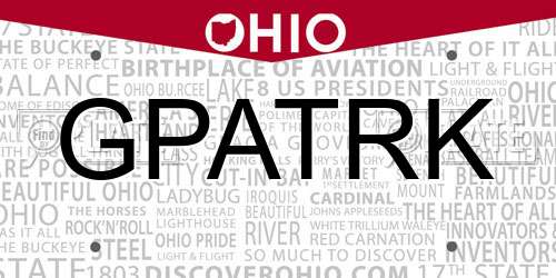 GPATRK Ohio License Plate