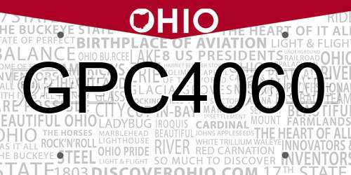 GPC4060 Ohio License Plate