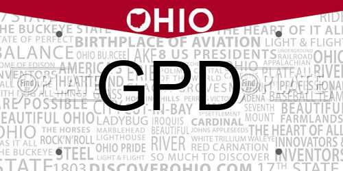 GPD Ohio License Plate