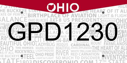 GPD1230 Ohio License Plate