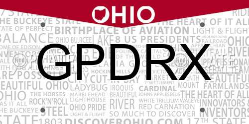 GPDRX Ohio License Plate