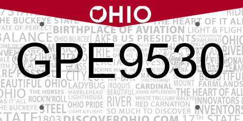 GPE9530 Ohio License Plate