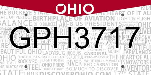 GPH3717 Ohio License Plate