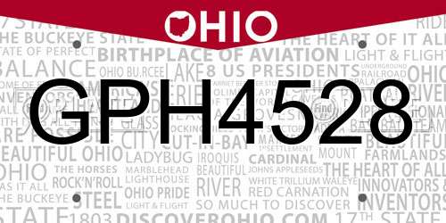 GPH4528 Ohio License Plate