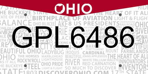 GPL6486 Ohio License Plate