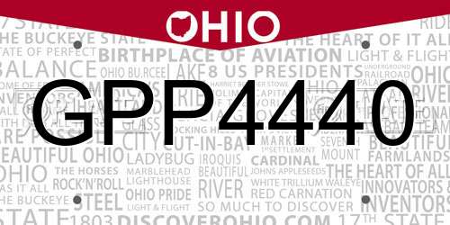 GPP4440 Ohio License Plate