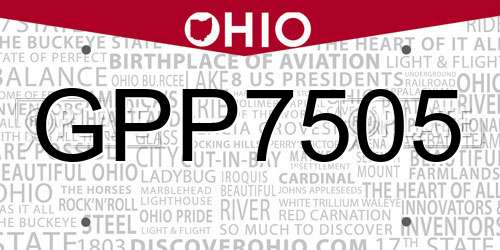 GPP7505 Ohio License Plate