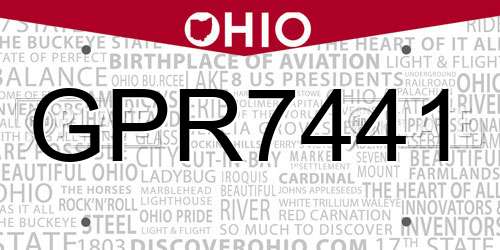 GPR7441 Ohio License Plate