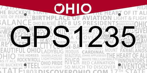 GPS1235 Ohio License Plate