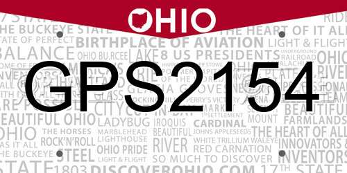GPS2154 Ohio License Plate