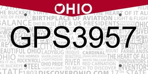 GPS3957 Ohio License Plate