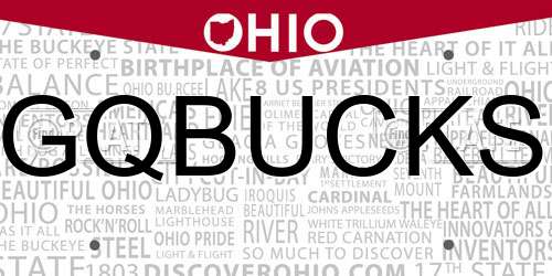 GQBUCKS Ohio License Plate