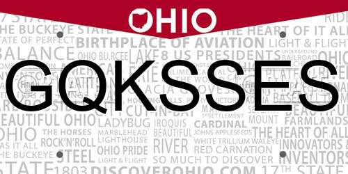 GQKSSES Ohio License Plate