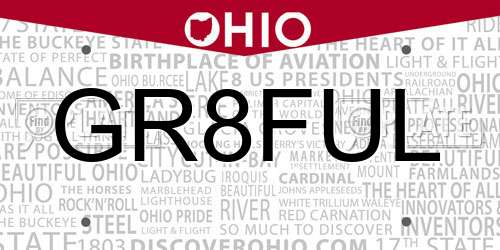GR8FUL Ohio License Plate