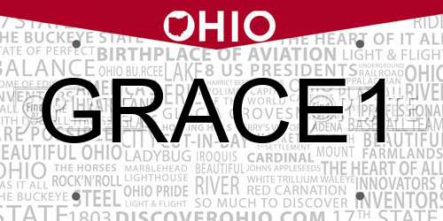 GRACE1 Ohio License Plate