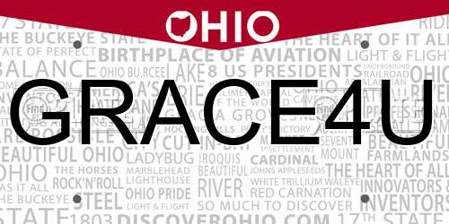 GRACE4U Ohio License Plate