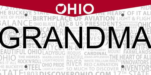 GRANDMA Ohio License Plate