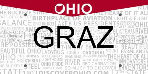 GRAZ Ohio License Plate