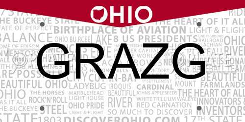 GRAZG Ohio License Plate