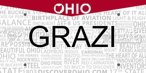 GRAZI Ohio License Plate