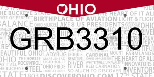 GRB3310 Ohio License Plate