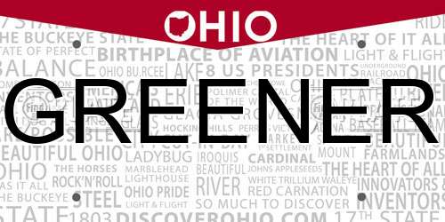 GREENER Ohio License Plate
