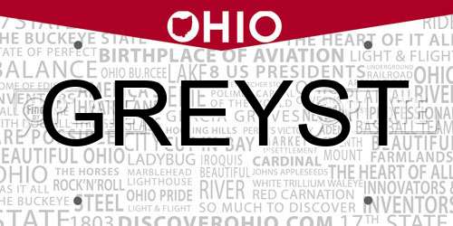GREYST Ohio License Plate